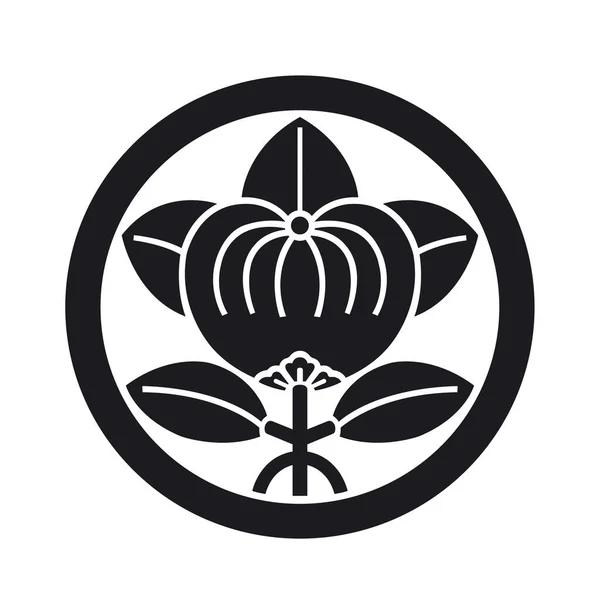 Ffamily Crest Tachibana Bitki Arması Amblemi Illüstrasyon Japon Tarzı Vektör — Stok Vektör