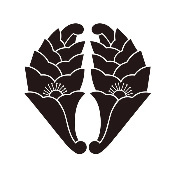 Japon aile armalarında sembolik bir bitki arması olan kayısı yaprağı arması..