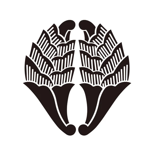 Japon aile armalarında sembolik bir bitki arması olan kayısı yaprağı arması..