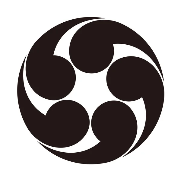 Tomoe Wappen Ist Ein Japanisches Familienwappen — Stockvektor