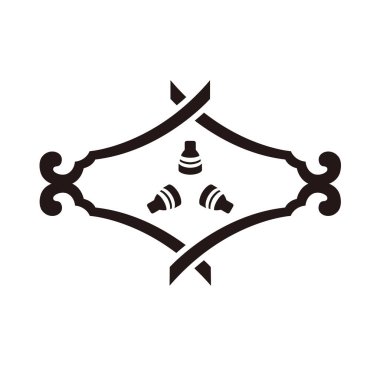 Traditional Japanese family crest Hagoita vector data Family crest Musubimon clipart