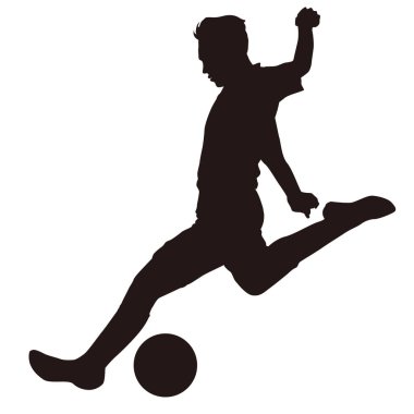 Futbol serbest vuruş sahnesi silueti