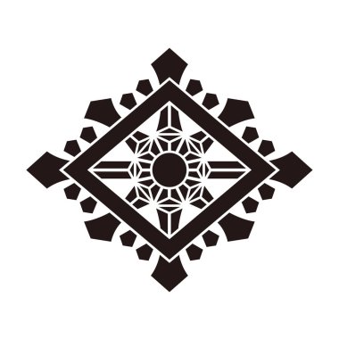 Geleneksel bir Japon aile armasının çizimi..