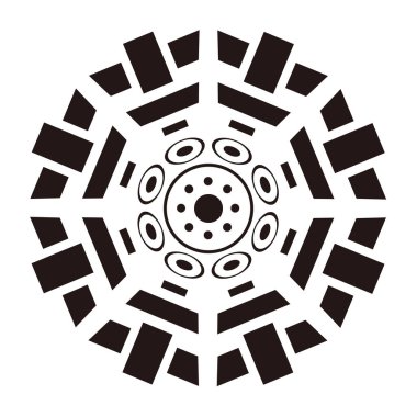 Geleneksel bir Japon aile armasının çizimi..