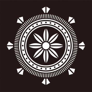 Geleneksel bir Japon aile armasının çizimi. Aile arması: Rinpo