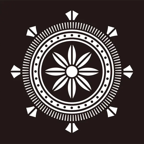 Geleneksel bir Japon aile armasının çizimi. Aile arması: Rinpo