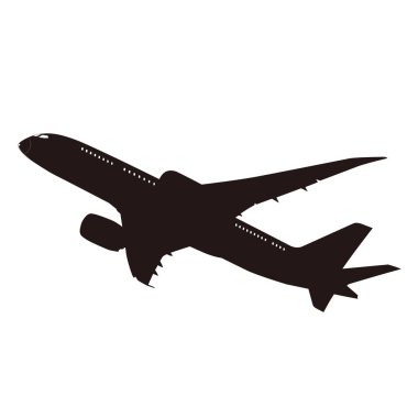 Büyük bir jet uçağının siluet çizimi
