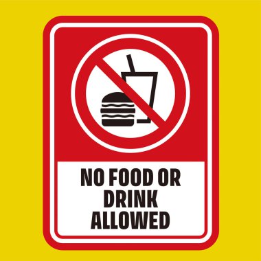 Bu alan: yeme ve içme işareti, yasaklanmış eşyalar, talepler, görgü kuralları