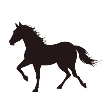 Eyersiz safkan bir atın siluet çizimi