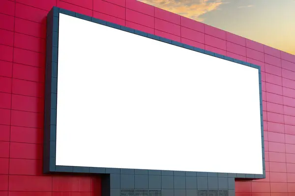 Large Information Display Wall Shopping Center Backdrop Sunset Sky — Stock Photo, Image