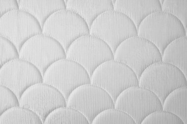 Üst görünüm yeni beyaz bir yatak. Yakın plan. Tasarım için şablon ya da maket.