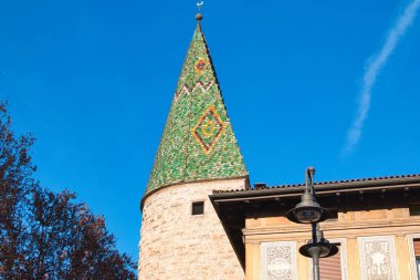 Green tower, ancient medieval customs house in the town of Trento.