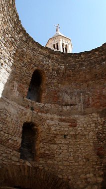Bell tower of the catholic cathedral of Saint Domnius located in Split, in the county of Split-Dalmatia in Croatia on the coast of the Adriatic Sea