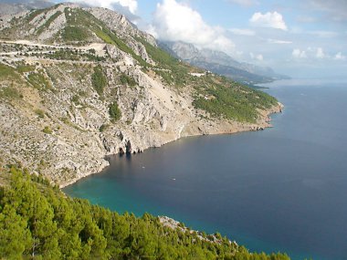 rocky coastline on the Adriatic Sea near Split on the Dalmatian coast in Croatia