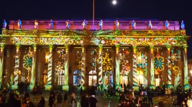 Illuminations of the national opera - Grand theater - place de la Comedie in Bordeaux, in the south-west of France, in Gironde