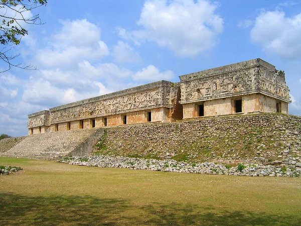 Palácio Governador Casa Governador Sítio Arqueológico Antiga Cidade Maia Uxmal — Fotografia de Stock