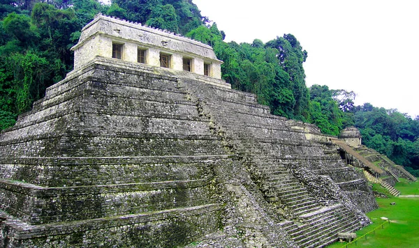 Temple Inscriptions Largest Mesoamerican Stepped Pyramidal Structure Ancient Maya City — 스톡 사진