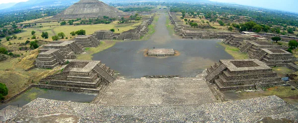 Perspectiva Panorâmica Beco Dos Mortos Pirâmide Lua Cidade Asteca Pré — Fotografia de Stock