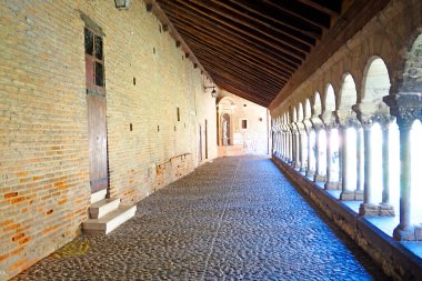 Cloister of the Collegiate Church of Saint-Salvi located in Albi, in Occitania, in the south-west of France - Free entrance clipart