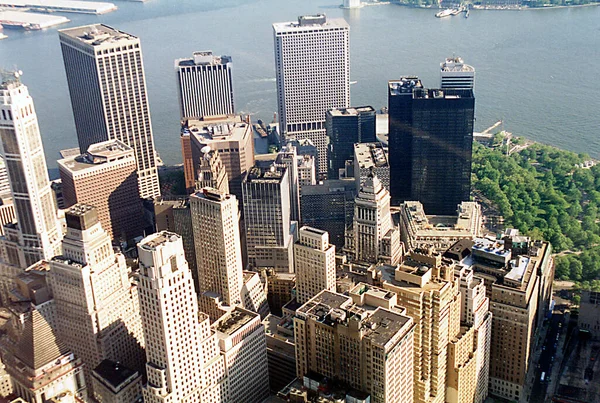 Vista Aérea Arranha Céus Coração Nova York Nos Estados Unidos — Fotografia de Stock