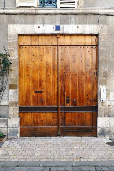 Solide Alte Holztür Eines Hauses Von Orleans Groß Und Altfranzösisch — Stockfoto