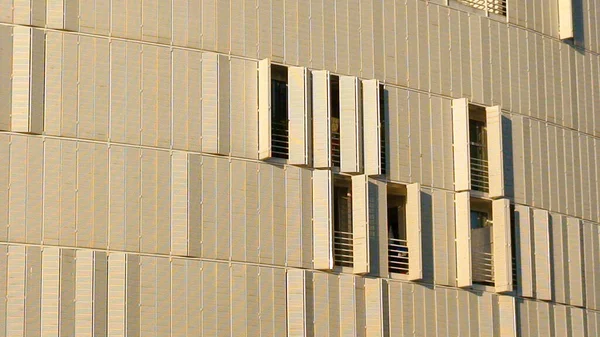 Beige Windows Closed Shutters Front Office Building Located Bordeaux New — Stock Photo, Image