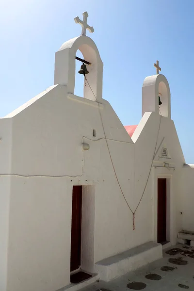 Часовня Святого Иоанна Agios Ioannis Полуострове Диакофтис Миконосе Греция Острове — стоковое фото