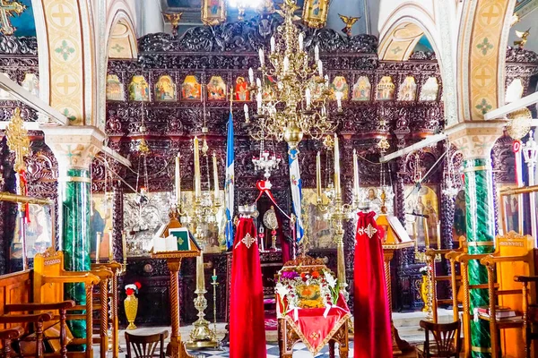 Внутрішній Вигляд Скарбів Православної Церкви Святого Георгія Старому Місті Хора — стокове фото