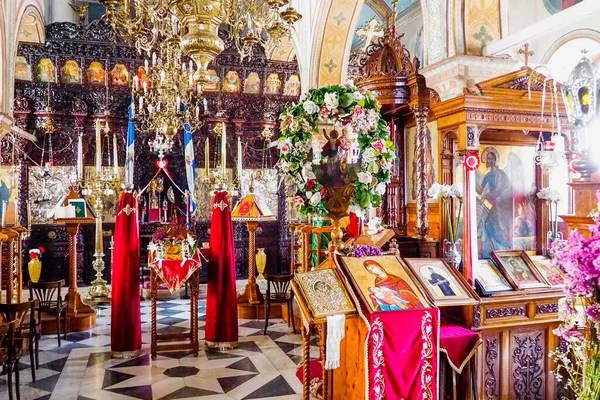 Внутрішній Вигляд Скарбів Православної Церкви Святого Георгія Старому Місті Хора — стокове фото