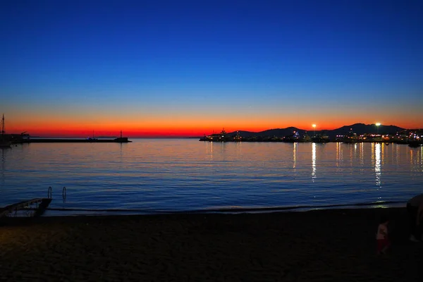 Incredible Sunset Port Mykonos Magnificent Little Greek Island Cyclades Archipelago — Stock Photo, Image