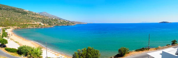 Soberba Vista Panorâmica Paralia Kipri Praia Chipre Gavrio Ilha Andros — Fotografia de Stock