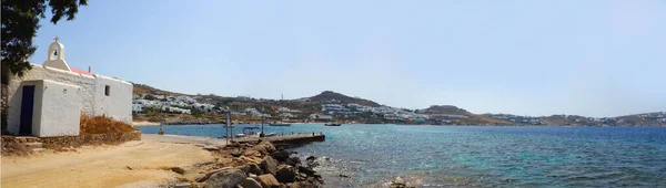 Hermosa Bahía Soleada Saint Ioannis Capilla Agios Ioannis Península Diakoftis — Foto de Stock