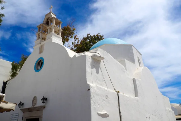 Okouzlující Malá Ortodoxní Kaple Úzké Ulici Mykonos Řecko Ostrov Cyclades — Stock fotografie