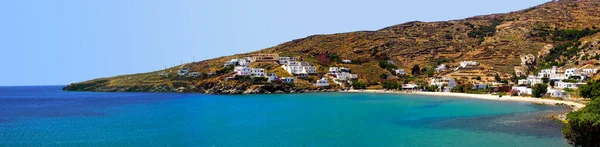 Vista Sulla Spiaggia Giannaki Sull Isola Tinos Nell Arcipelago Delle — Foto Stock