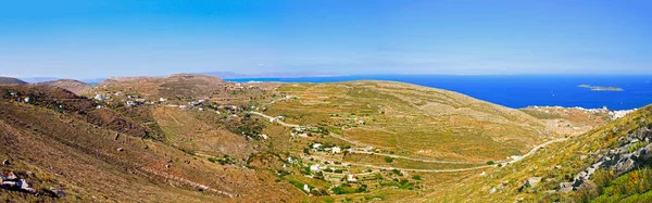 Prachtig Panoramisch Uitzicht Syros Een Prachtig Eiland Cycladen Archipel Het — Stockfoto