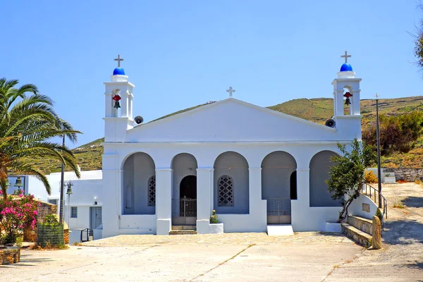 stock image One of the most important Orthodox pilgrimage sites on Tinos, a famous Cycladic island in the heart of the Aegean Sea, is the monastery of Panagia Vourniotissa, located near the village of Agapi