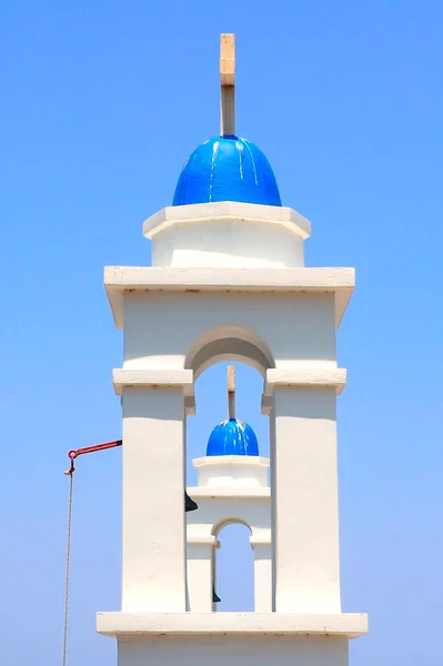 Glockentürme Des Klosters Panagia Vourniotissa Ein Wichtiger Orthodoxer Wallfahrtsort Tinos — Stockfoto