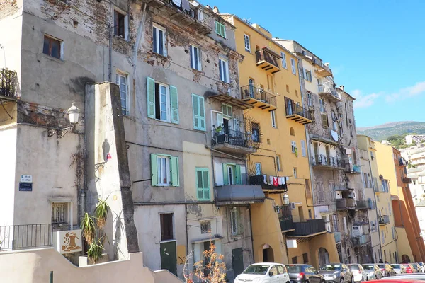 Cidade Velha Bastia Córsega Apelidada Ilha Beleza Alguns Edifícios Muito — Fotografia de Stock