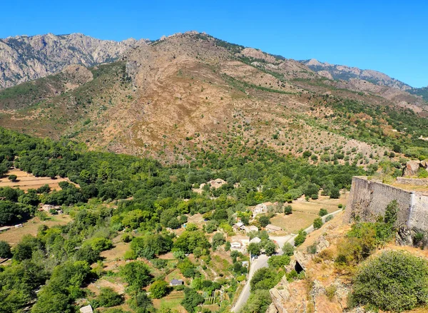 stock image view of the mountains from the citadel of Corte on the island of Corsica, nicknamed the island of Beauty