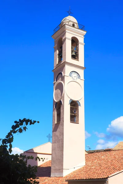 Bell Tower Church Corte Former Capital Corsica Nicknamed Island Beauty — Stock Photo, Image