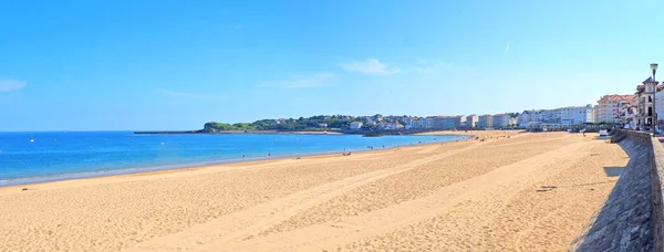 Панорамний Вид Величезний Пляж Знаменитого Морського Курорту Сен Жан Луз — стокове фото