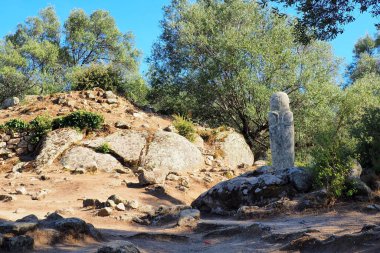 Due to the beauty of its menhir statues, Filitosa is undoubtedly the major site of Corsican prehistory. Its menhir statues constitute one of the most spectacular and accomplished manifestations of megalithism in the Mediterranean clipart
