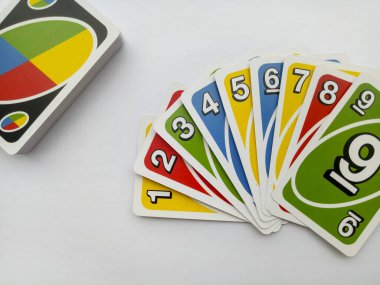 A set of uno cards for family's leisure activity