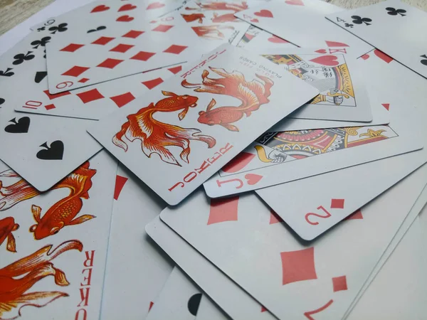 Playing cards for a leisure activity with family and friends