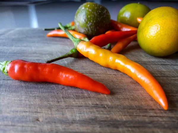 Condiments on a wooden cutting board