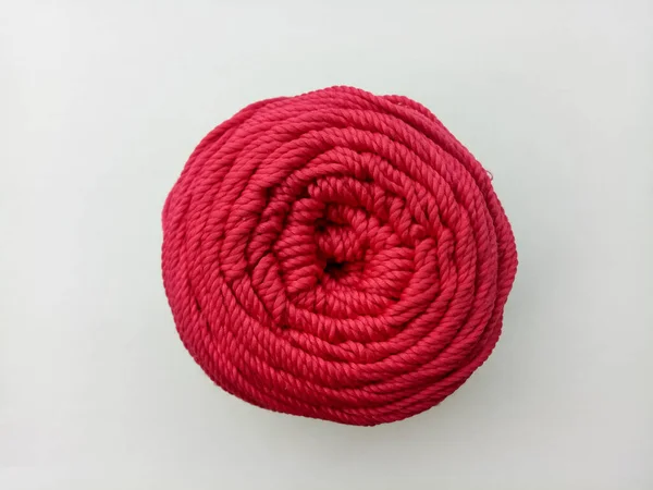 Wool yarn isolated on white background