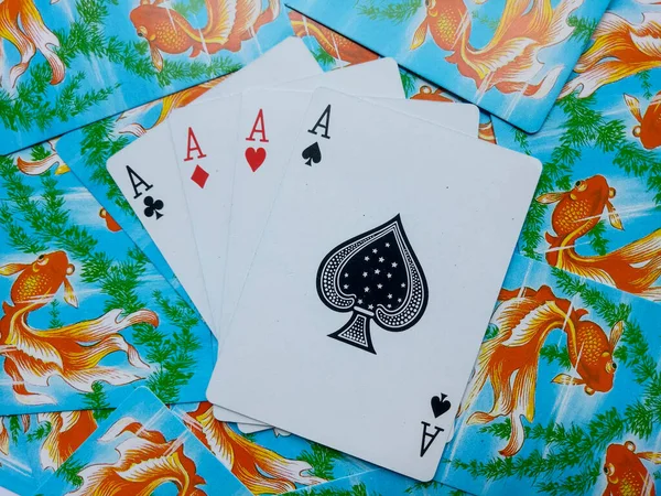 Deck of playing cards for family leisure activity