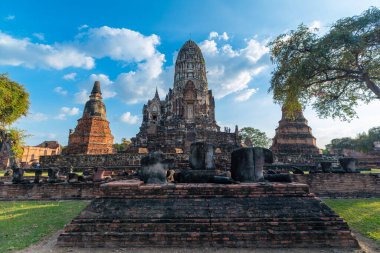 Aerial view of temples in the province of Ayutthaya Ayutthaya Historical Park Thailand