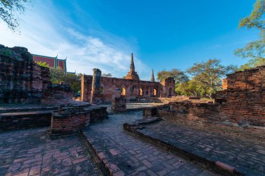 Aerial view of temples in the province of Ayutthaya Ayutthaya Historical Park Thailand