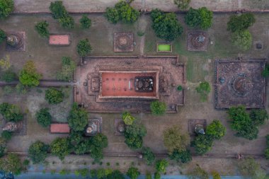Aerial view of temples in the province of Ayutthaya Ayutthaya Historical Park Thailand